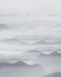 新中式水墨山水玄关画