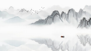 意境山水画电视背景