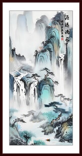 国画竖幅山水