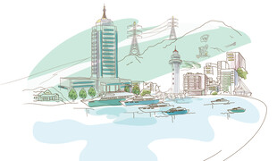 国家电网电力插画线描图