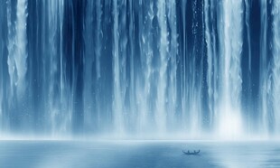 高山流水瀑布山水