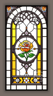 蒂凡尼教堂彩色玻璃玫瑰窗图案