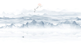 新中式水墨山水画