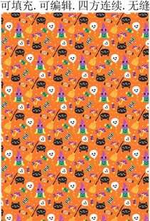 万圣节图案 带帽子的女巫