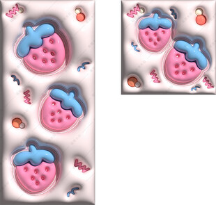 3D草莓手机壁纸膨胀风