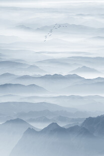 别墅玄关水墨画