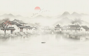 水墨江南水乡