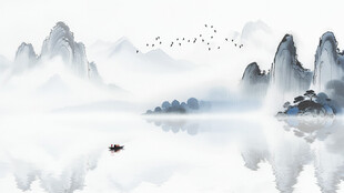 中式山水意境背景墙