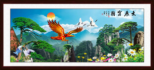 大展宏图迎客松山水装饰画