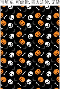 万圣节图案 骷髅头 南瓜灯