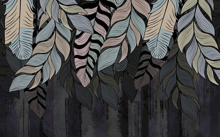 简约轻奢羽毛抽象电视背景墙