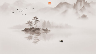 水墨中式背景墙