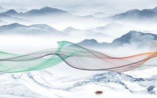 人气 高清中式山水 TIF分层