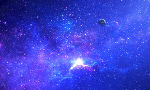 蓝色宇宙星空背景吊顶