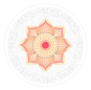 传统莲台矢量纹饰