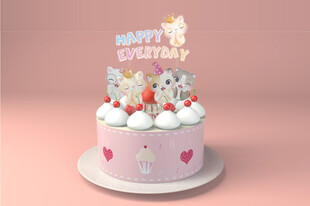 小猫蛋糕矢量插件