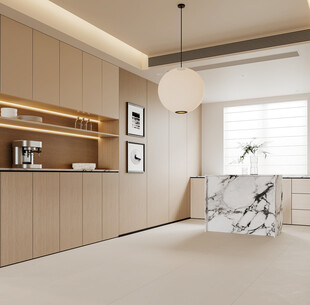 现代餐厅空场景