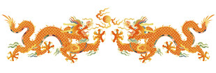 龙纹双龙戏珠龙标签