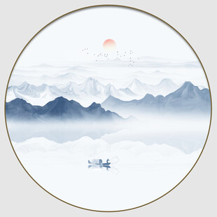 圆形山水画