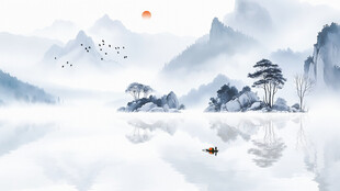 简洁禅意山水