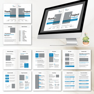 蓝色宣传画册ID设计模板