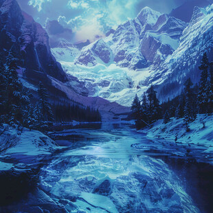 油画雪山森林素材-油画雪山森林图片-油画雪山森林设计模板-昵图网