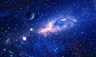 蓝色宇宙星空背景图