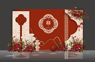 红色中式主题婚庆效果图