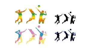 排球运动剪影图片