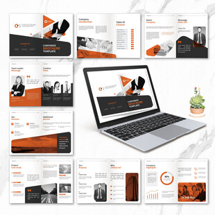 红色产品画册word设计模板