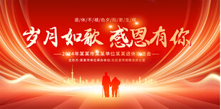 退休欢送会背景展板