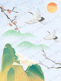 古风国风立冬冬至小雪大雪节气