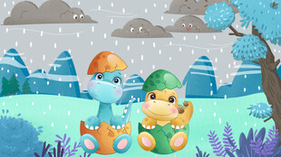 卡通恐龙背景墙