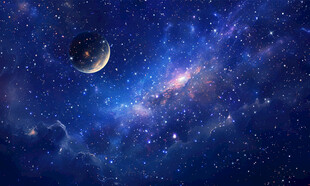 蓝色宇宙星空背景图