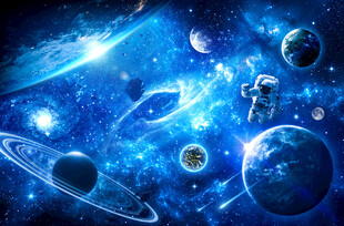 太空星球宇航员银河宇宙星空背景