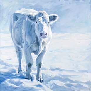 肉質画【牛】油彩画 这组牛画，幅幅动人心魄！_水彩画