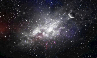 浩瀚灰色宇宙星空背景墙