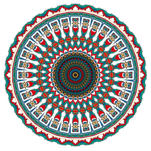 圆形复民族风印花图案