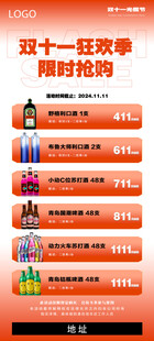 双十一活动光棍节酒水套餐