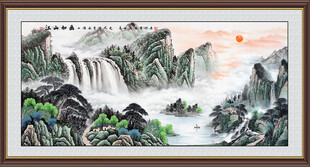 聚宝盆山水画
