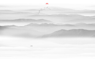 水墨山水风景背景墙