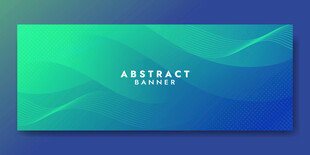蓝绿色曲线抽象矢量背景