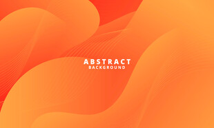 橙色曲线抽象矢量背景