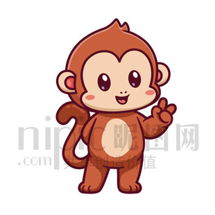 可爱卡通猴子