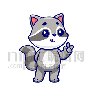 可爱卡通小浣熊