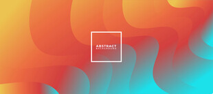 蓝橙渐变三维立体抽象矢量背景