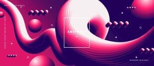 粉红色三维立体抽象矢量背景