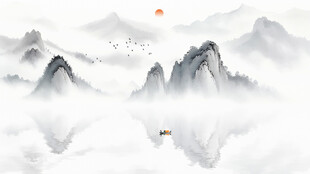 意境新中式水墨画