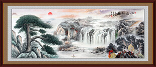 江山如画旭日东升国画