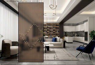 高清分层透明底屏风玻璃打印图